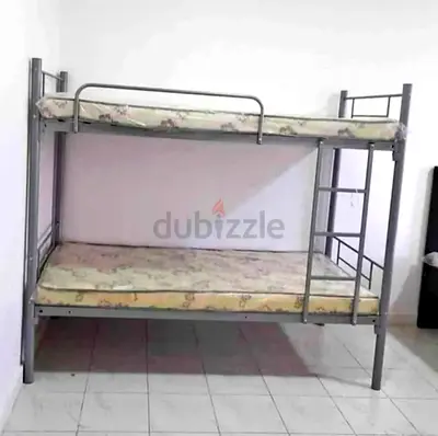Metal Bunk Bed Frame - Double Decker Single Over Single (L190 x W90 x H180cm)