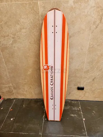 Kahuna Creations Longboard Skateboard - Classic Orange Stripes