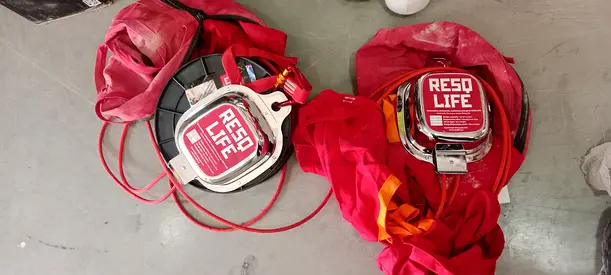 Resq Life fishing tape measure / line reel with strap - used
