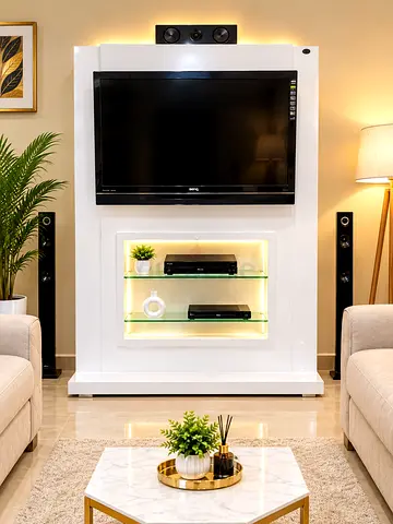 Tv unit white in good condition