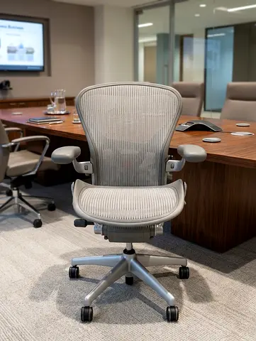 Herman Miller Aeron Ergonomic Office Chair - Size B, Light Grey