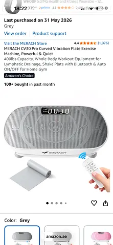 MERACH CV30 Pro Vibration Plate Exercise Machine with Remote - Grey