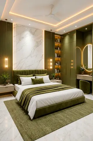 BedlModern luxury style olive green colour 180*200 King size bed