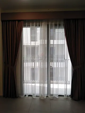 Customized Blackout Curtains with White Sheers