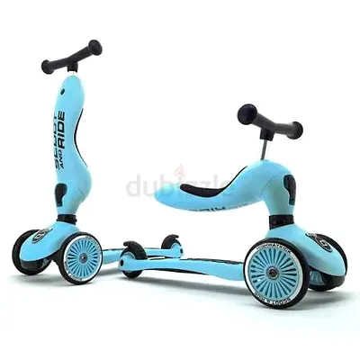 Kids 3-Wheel Convertible Scooter and Ride-On - Blue, Scoot and Ride brand