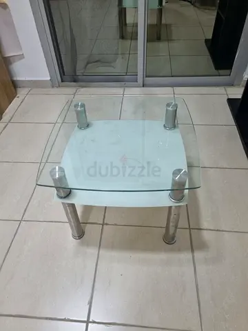 Glass and Stainless Steel Side Table - Compact Office Table