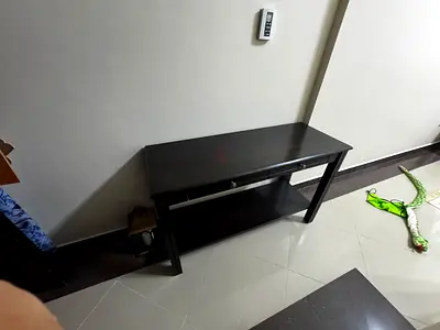 Dark Wood Console Table with Lower Shelf and Drawer (negotiable)