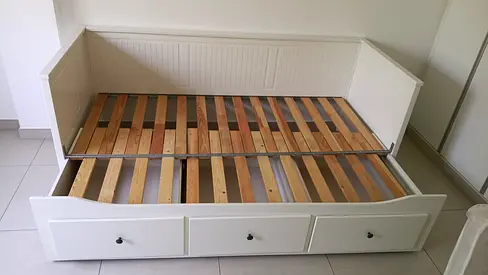 IKEA hemnes daybed frame with underneath storage drawers with mattresses in excellent condition.