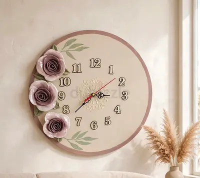 Handmade elegant floral wall clock 🌸🌸