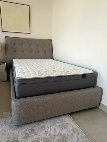 Cloud Single Bed (120x200 cm) - Light Beige Upholstered Base
