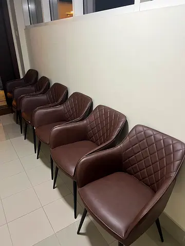 Set of 6 San Remo Brown Upholstered Dining Chair with Armrest (KARE DESIGN)