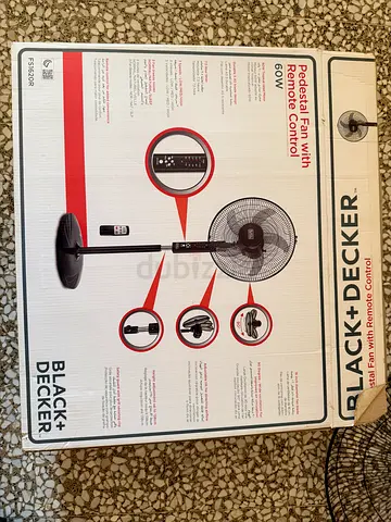 Black + Decker Pedestal Fan with Remote Control 60W for Sale