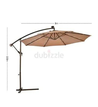 Cantilever Patio Parasol Umbrella with Steel Frame and UV Protection