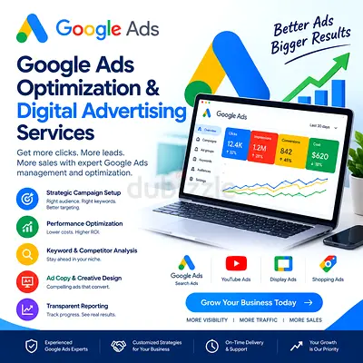 Grow your business with professional Google Ads Optimization & Digital Advertising Services designed