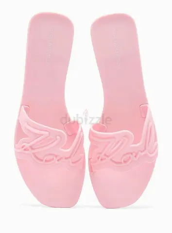 Light Pink Karl Lagerfeld Slide Sandals, Size: 37