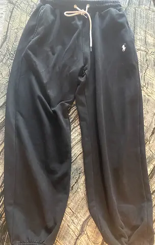 Black casual polo sweatpants - comfortable everyday wear