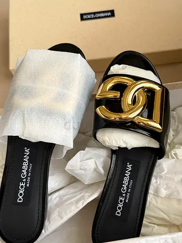 Dolce & Gabbana Logo Slides in Black