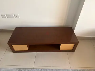 Low wooden TV stand