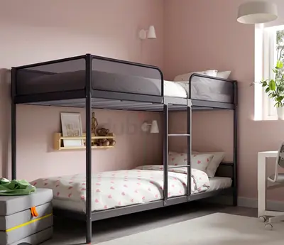 3 sets of Metal Double Bunk Bed Frame with Guardrails and Ladder and mattresses -Good Condition