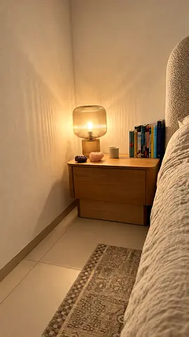Ribbed Glass Table Lamp — Modern Smokey Brown Accent Light + a pack of spare lightbulbs for free