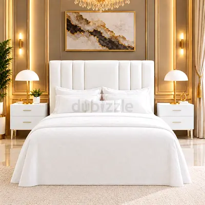 New Modern upholstered Queen bed with padded headboard storage bed- luxurious Queen size bed
