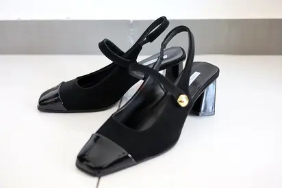 Black Slingback Mary Jane Heels