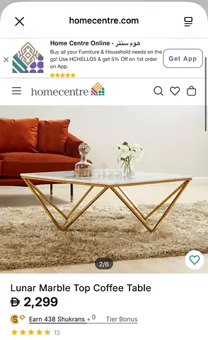 Marble coffee table - home center