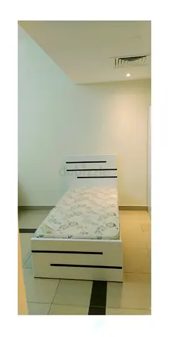 Single white wooden bed with mattress - brand new