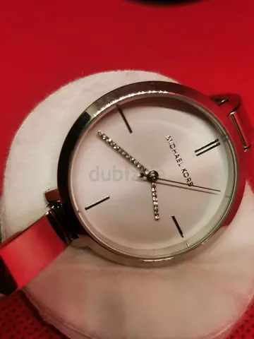 BRAND NEW Michael Kors Silver Bangle Watch with Pavé Crystals