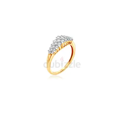 18K Yellow Gold Diamond Ring (Scala Collection) - Size -51.