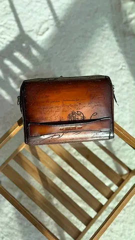 *Berluti* Rosewood Zipped Pouch Venezia Calf Leather *
