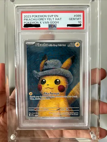PSA 10 Pikachu with Grey Felt Hat — Pokemon x Van Gogh Pika-Portrait #085 (2023)