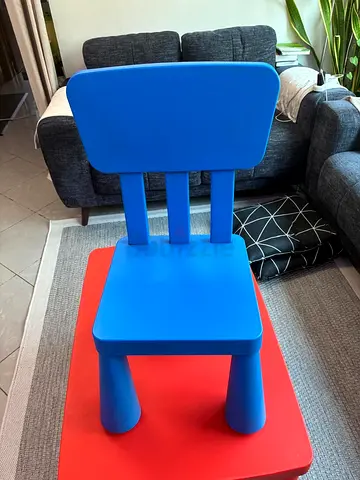 Blue Plastic Kids Chair - Sturdy Small Seat for Toddlers