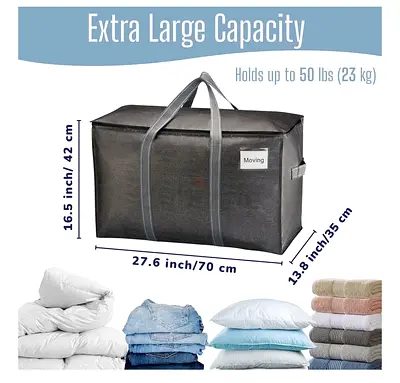 4pcs Extra Large Moving & Storage Bag – Heavy Duty 70x42x35cm