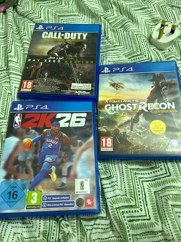 PS4 Game Bundle - Ghost Recon, Call of Duty Advanced Warfare, and NBA 2K16