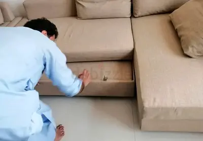 Modern L-Shaped Sofa Bed with Pull-Out Storage
