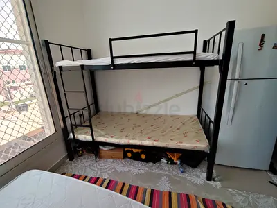 Metal Bunk Bed Frame with Mattresses - Good Condition