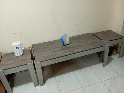 Set of 3 wooden nesting coffee/side tables - grey finish