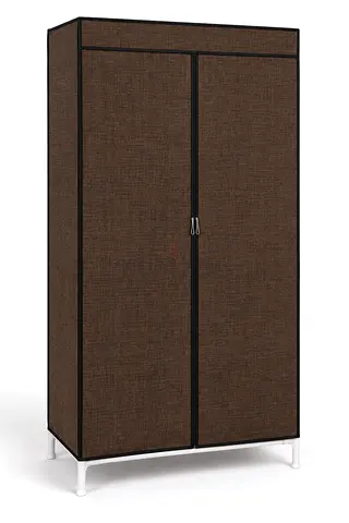 Lightweight Fabric Wardrobe / Portable Closet - Brown, 2-Door