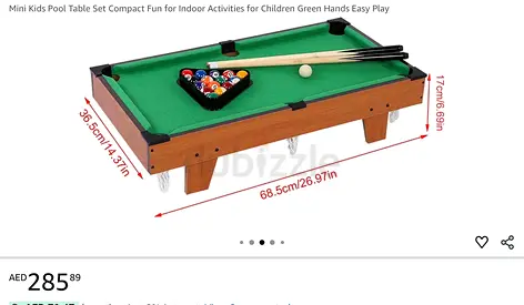 Mini Billiard Table Top Miniature Pool Game Set Small Billiards Balls,Pool Cues,Triangle Rack