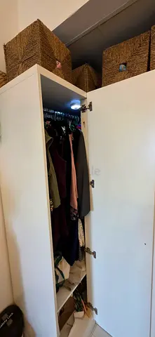 White L shape wardrobe / armoire - good condition