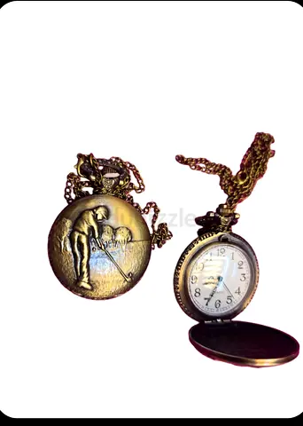 Vintage Golf Motif Pocket Watch on Chain