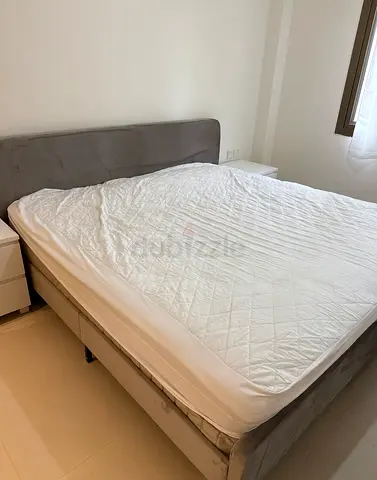 Super king bed frame gray velvet