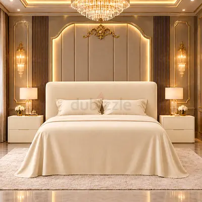 New Modern upholstered Queen bed with padded headboard storage bed- luxurious Queen size bed