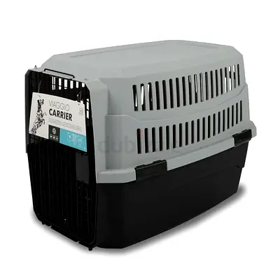 IATA Approved Carrier XL (L91,5 x W61 x H66cm) Black/Grey - Brand New