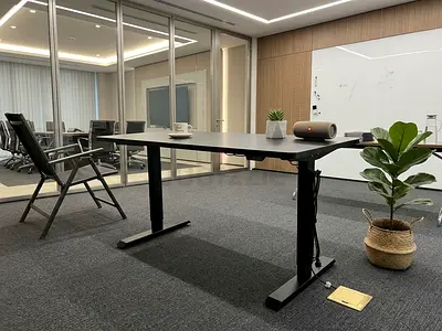 IKEA Electric Height Adjustable Standing Desk - Large Black Rectangular Top