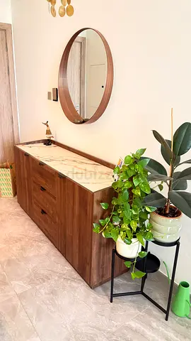 Wooden Sideboard Cabinet with Marble Top