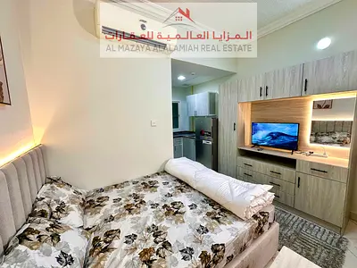 ستوديو مفروش بالبوطينة الشارقة خلف نستو ماركت شامل كهرباء وانترنت وقريب لجميع الخدمات