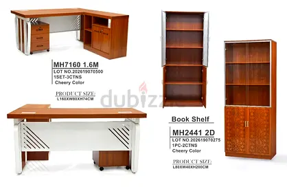 L shape Office Manager Table Set with bookcash For sale