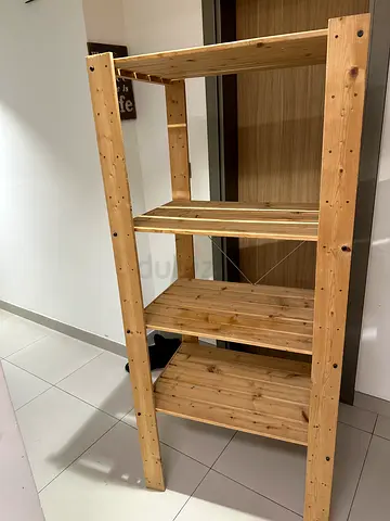 wooden shelf rack